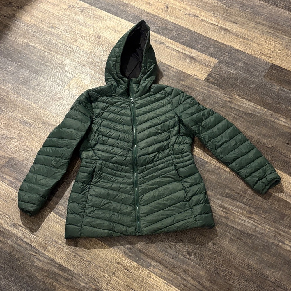 Lands' End Hooded Packable Quilted Jacket - Forest Green